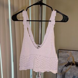 Forever 21 Cream Knit Crop Top